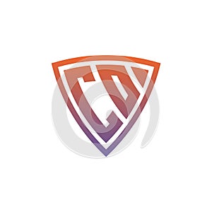 CO Logo Shield Monogram Gradient Style Design