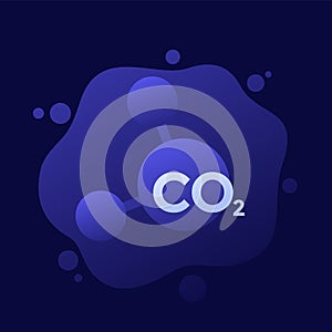 co2 molecule icon, vector design