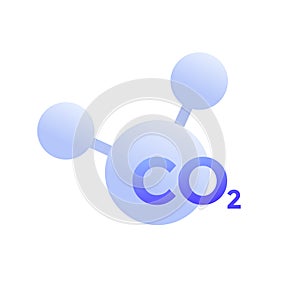 co2 molecule icon on white, vector