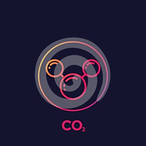 Co2 molecule line icon, vector