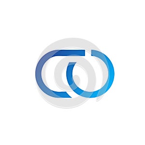 CO monogram logo signature. Alphabet initials icon. Communication, connection concept.