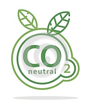 CO2 neutral icon in green photo