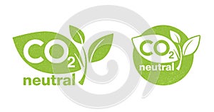 CO2 neutral textured stamp - carbon emissions free