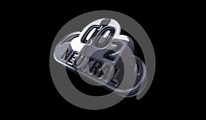 CO2 neutral zero emission decarbonize symbol digital 3d illustration photo