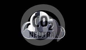 CO2 neutral zero emission decarbonize symbol digital 3d illustration photo