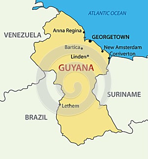 Co-operative Republic of Guyana - vector map photo