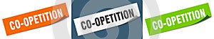 co-opetition banner. co-opetition speech bubble label set.