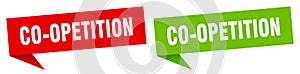 co-opetition banner. co-opetition speech bubble label set.