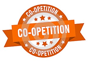 co-opetition round ribbon isolated label. co-opetition sign.