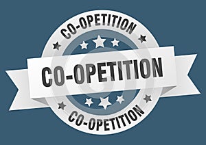 co-opetition round ribbon isolated label. co-opetition sign.