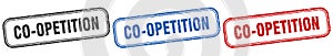 co-opetition square isolated sign set. co-opetition stamp.