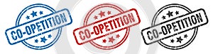 co-opetition stamp. co-opetition round isolated sign.