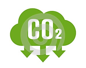 Co2 reduction cloud eco vector icon photo