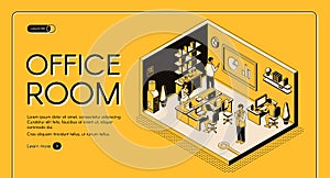 Co-working center office isometric vector website