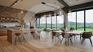 Co-working space located in a modern farmhouse