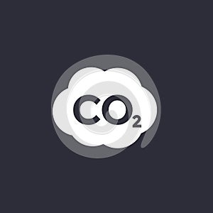 Co2, carbon dioxide emissions icon