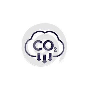 Co2, carbon dioxide emissions, vector icon