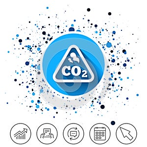 CO2 carbon dioxide formula sign icon. Chemistry.