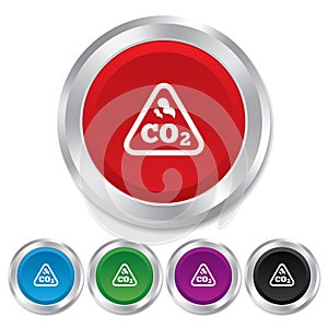 CO2 carbon dioxide formula sign icon. Chemistry