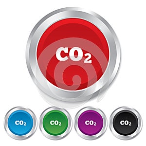 CO2 carbon dioxide formula sign icon. Chemistry