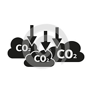 CO2 carbon emissions reduction icon. Vector illustration. EPS 10.