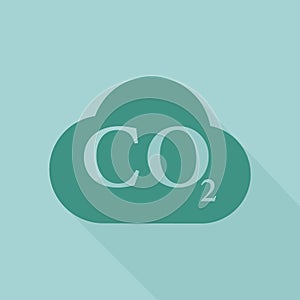 Co2 Cloud Icon.Flat Design.Vector Illustration