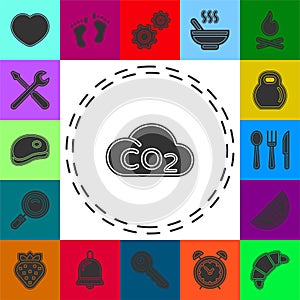 Co2 cloud icon - natural ecology, clean environment sign - eco