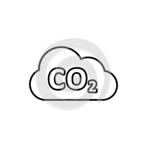 Co2 emission icon in flat style. Cloud disaster vector illustration on white isolated background. Environment sign business