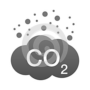 CO2 emissions gray vector icon.
