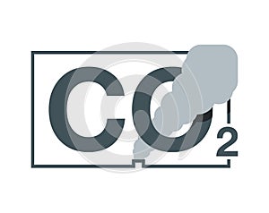 CO2 emissions icon - air carbon contamination