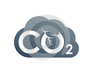 CO2 emissions icon - air carbon contamination
