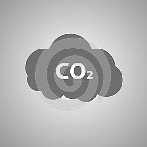 CO2 emissions icon. C02 cloud vector illustration