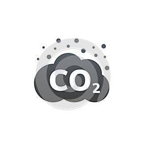 CO2 emissions vector icon. Carbon gas cloud, dioxide pollution. Global ecology exhaust emission smog concept