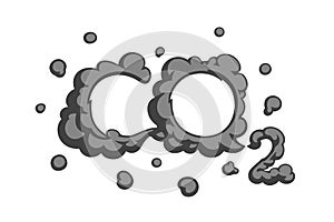 CO2 emissions vector symbol. Air pollution. Environment pollution concept