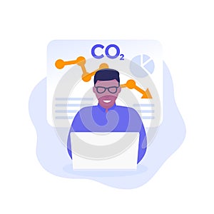 co2 gas, carbon emission reduction, analyzing data