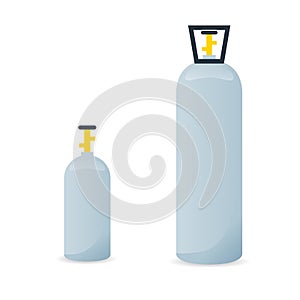 Co2 gas cylinder icon set