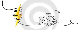 Co2 gas line icon. Carbon dioxide emissions sign. Continuous line with curl. Vector