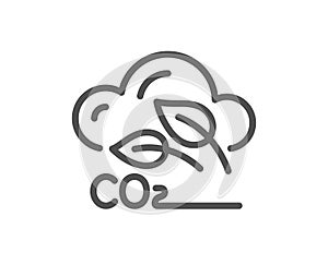 Co2 gas line icon. Carbon dioxide emissions sign. Vector