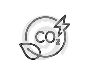 Co2 gas line icon. Carbon dioxide emissions sign. Vector