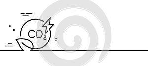 Co2 gas line icon. Carbon dioxide emissions sign. Vector