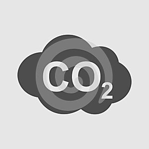 CO2 icon, carbon dioxide formula symbol, vector illustration.