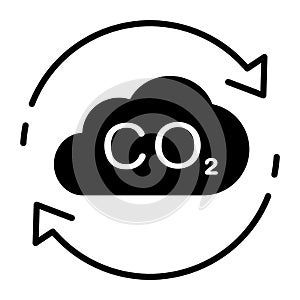 CO2 icon in flat style. Carbon dioxide emissions