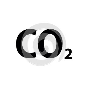 CO2 icon vector black. carbon dioxide emissions