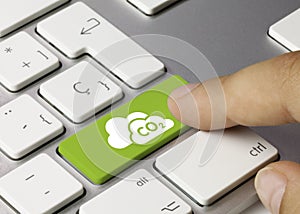 CO2 - Inscription on Green Keyboard Key