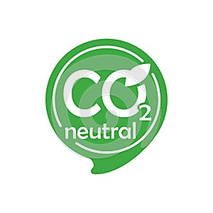 CO2 neutral green stamp - zero carbon footprint