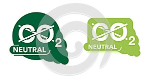 CO2 neutral - net zero footprint in cloud shape