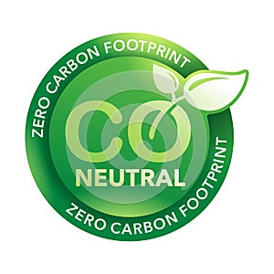 CO2 neutral sticker - net zero carbon footprint