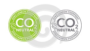 CO2 neutral zero carbon footprint stamp