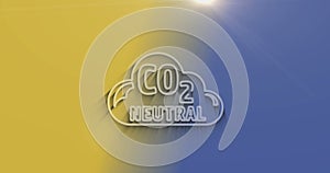 CO2 neutral zero emission decarbonize symbol 3d with shadow