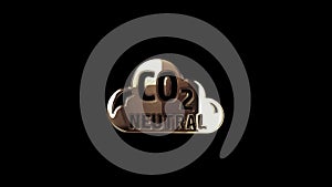 CO2 neutral zero emission decarbonize symbol digital concept